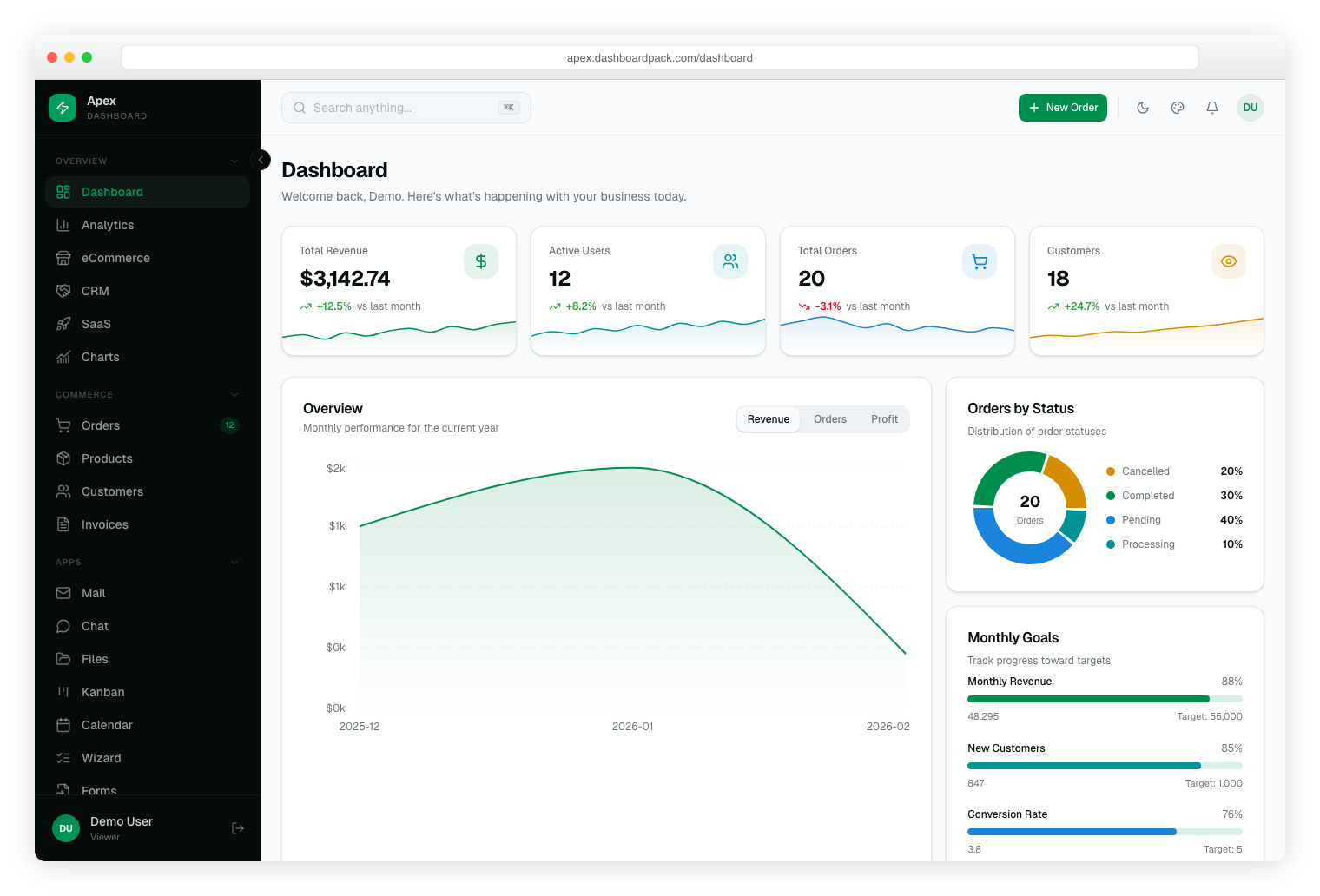 17. Apex Dashboard Laravel