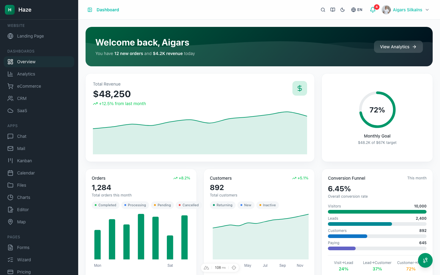 6. Haze Dashboard — Next.js Edition